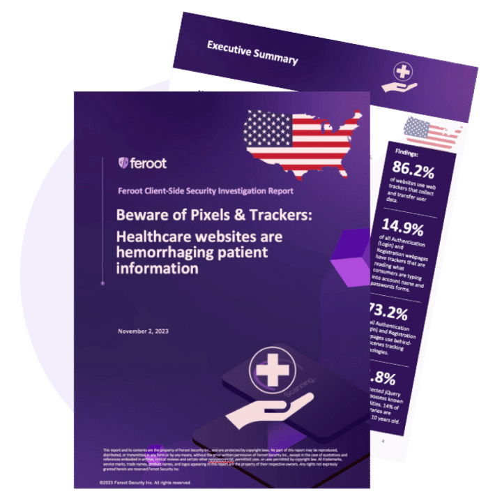 Feroot healthcare security report summary, November 2023